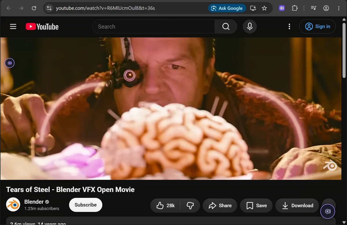 A YouTube video playing, with the Klarsono button at the bottom right of the screen.